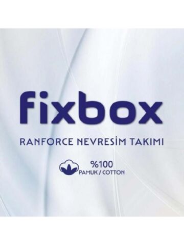 Fixbox Ranforce Tek Kişilik Lastikli Çarşafı Nevresim Takımı Linea Pudra