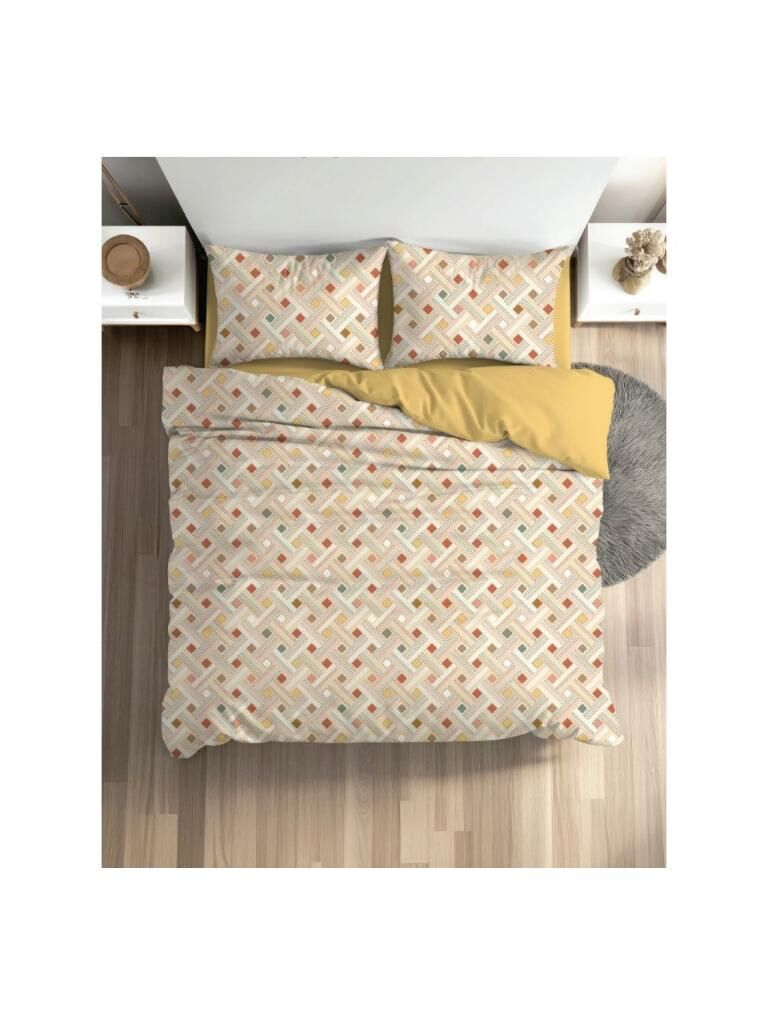 Fixbox Ranforce Tek Kişilik Çarşafı Lastikli Nevresim Takımı Colora Hardal