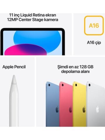iPad 11. Nesil Wi-Fi 128 GB 11'' MD3Y4TU/A Gümüş Tablet