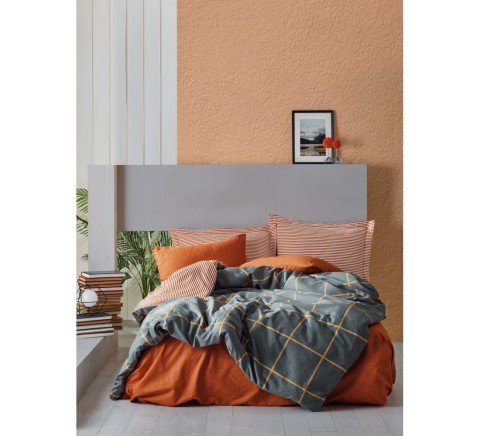 Cotton Box Modern Çift Kişilik Nevresim Takımı Stark Tarçın