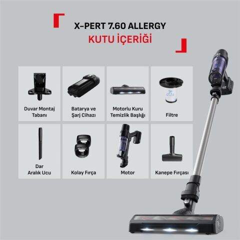Tefal TY6A35TR X-Pert 7.60 Şarjlı Dikey Süpürge