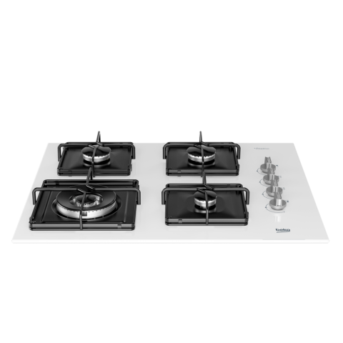 Beko BOCD K 6510 EWB Wok Gözlü Beyaz Cam Ankastre Ocak
