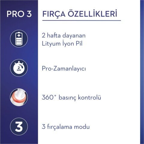 Oral-B Pro 3 3900 Siyah Beyaz 2'li Şarj Edilebilir Diş Fırçası Seti