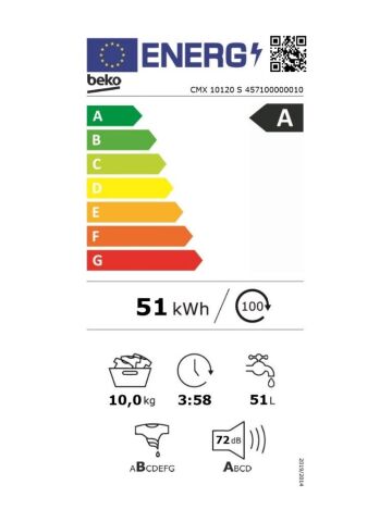 Beko CMX 10120 S 10 kg 1200 Devir Çamaşır Makinesi