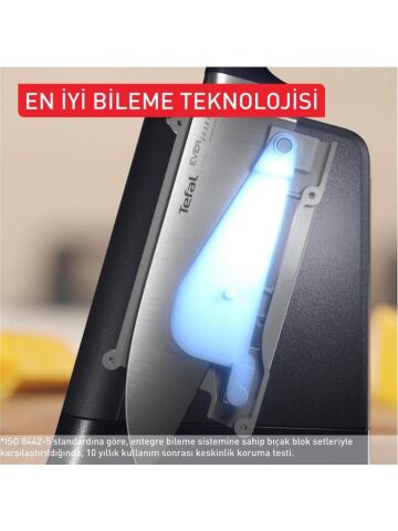 Tefal EverSharp Pro 5 Bıçaklı Entegre Otomatik Bileyicili Siyah Bıçak Seti
