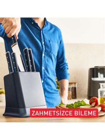 Tefal EverSharp Pro 5 Bıçaklı Entegre Otomatik Bileyicili Siyah Bıçak Seti