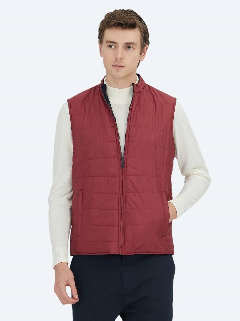 Kip Mak-5 Kırmızı Regular Fit Dik Yaka Casual Örme Çift Taraflı Spor Yelek