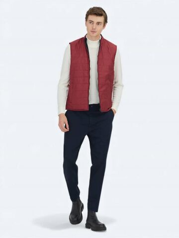 Kip Mak-5 Kırmızı Regular Fit Dik Yaka Casual Örme Çift Taraflı Spor Yelek