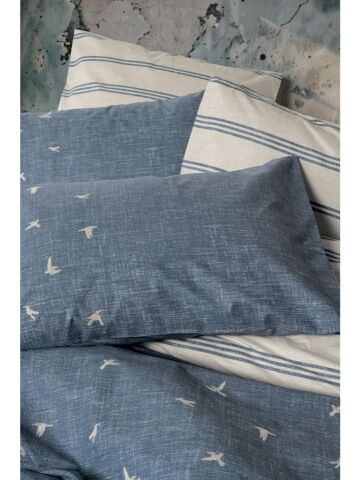 Cotton Box Klein Nakışlı Ceria Lacivert Ranfore Çift Kişilik Nevresim Takımı
