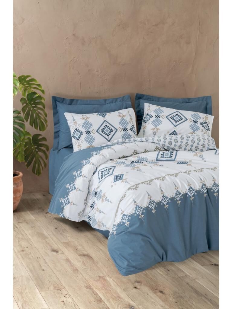Cotton Box Bohem Çift Kişilik Nevresim Takımı Talora İndigo