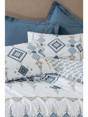 Cotton Box Bohem Çift Kişilik Nevresim Takımı Talora İndigo