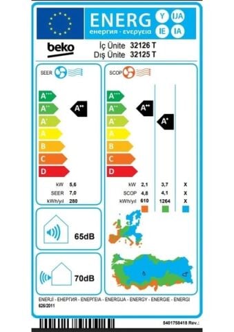 Beko Ekolojik 32125 T A++ 21000 BTU Inverter Duvar Tipi Klima