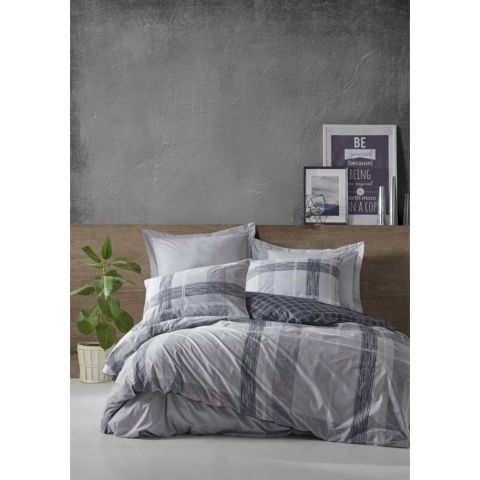 Cotton Box Mode Line Ranforce Çift Kişilik Nevresim Takımı-Miranda Gri