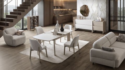 Japandi Yemek Odası Takımı