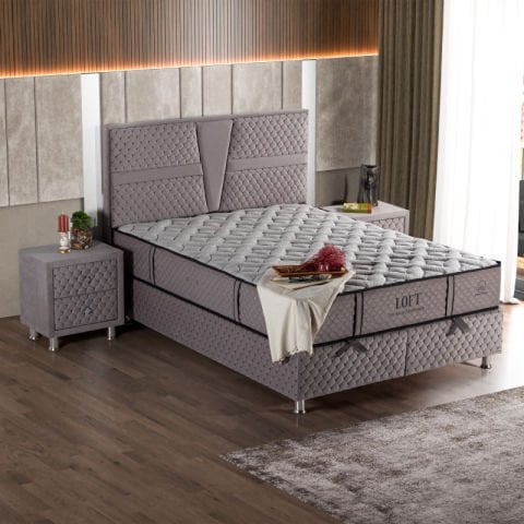 Loft Yatak Baza Başlık Set