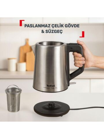 Tefal Magic Tea XL Paslanmaz Çelik Gövdeli 1650 Watt Çay Makinesi - Inox
