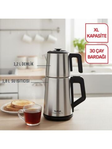 Tefal Magic Tea XL Paslanmaz Çelik Gövdeli 1650 Watt Çay Makinesi - Inox